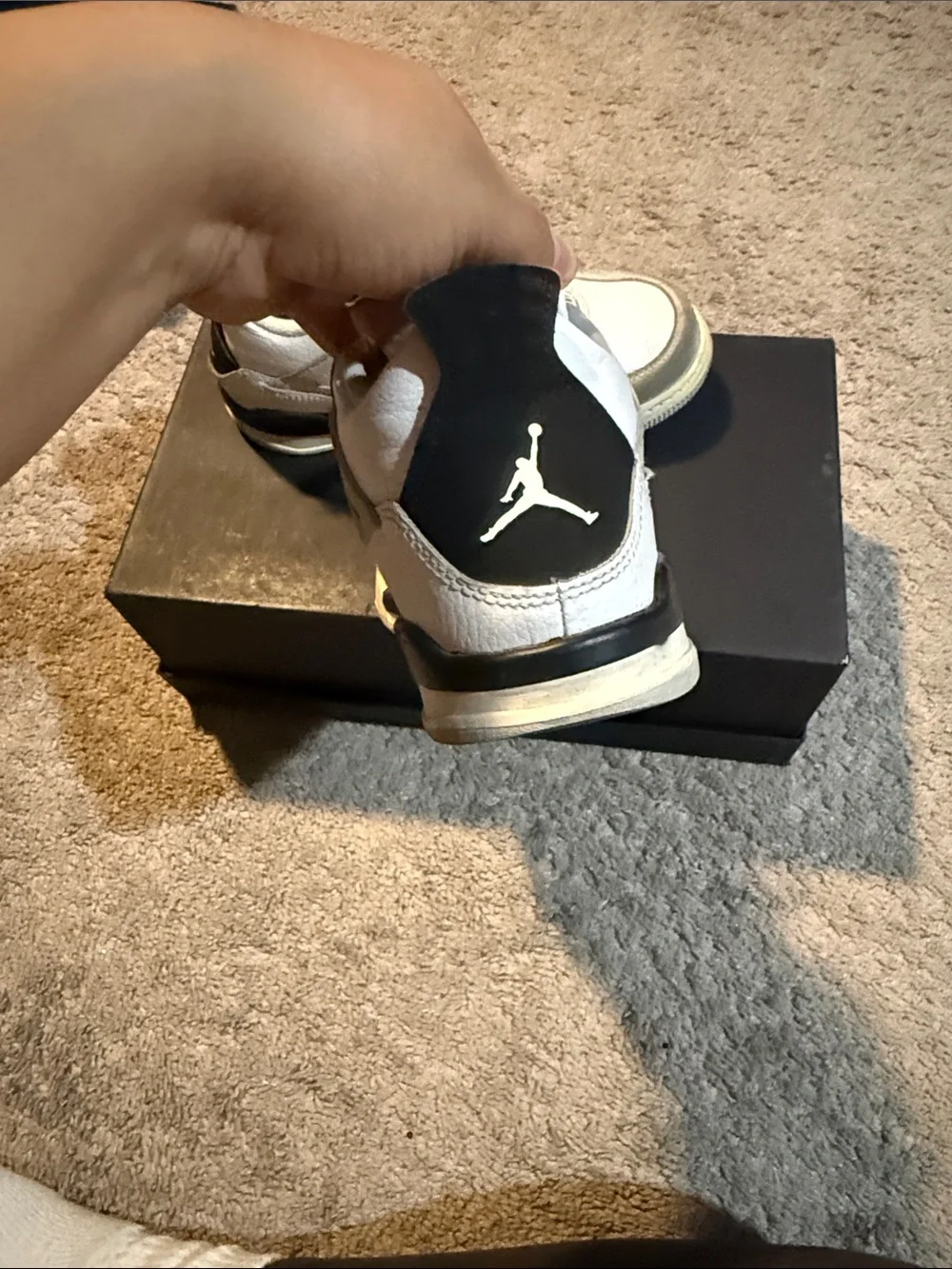 Boys White and Black Jordans Mesh-Detail Sneakers